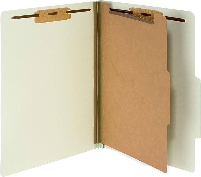 10 Letter Size Gray Green Classification Folders by BlueSummitSupplies