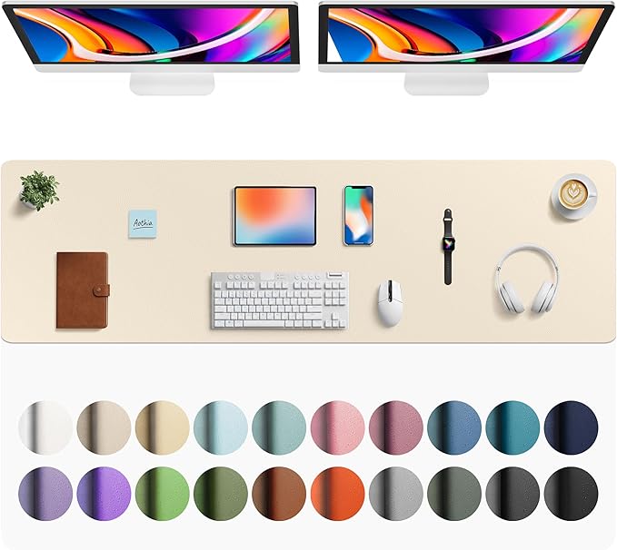 Aothia Faux Leather Desk Mat by AothiaSimpleNaturalUnique