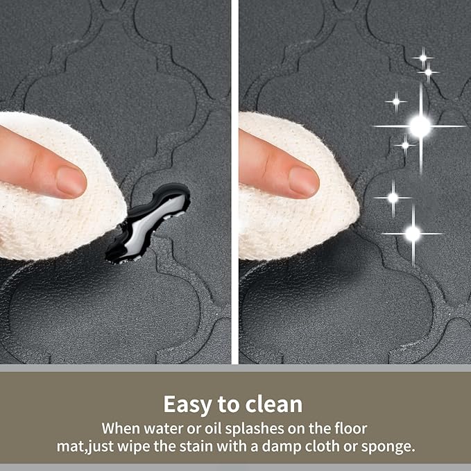 24 x 60 Inch Extra Support Anti Fatigue Comfort Kitchen Mat, Waterproof Long Kitchen Runner, Non-Slip Standing Desk Mat, Commercial Pads for Offices, Home, Garages (Barcelona Grey, 24'' x 60'')-DeskLoop Office