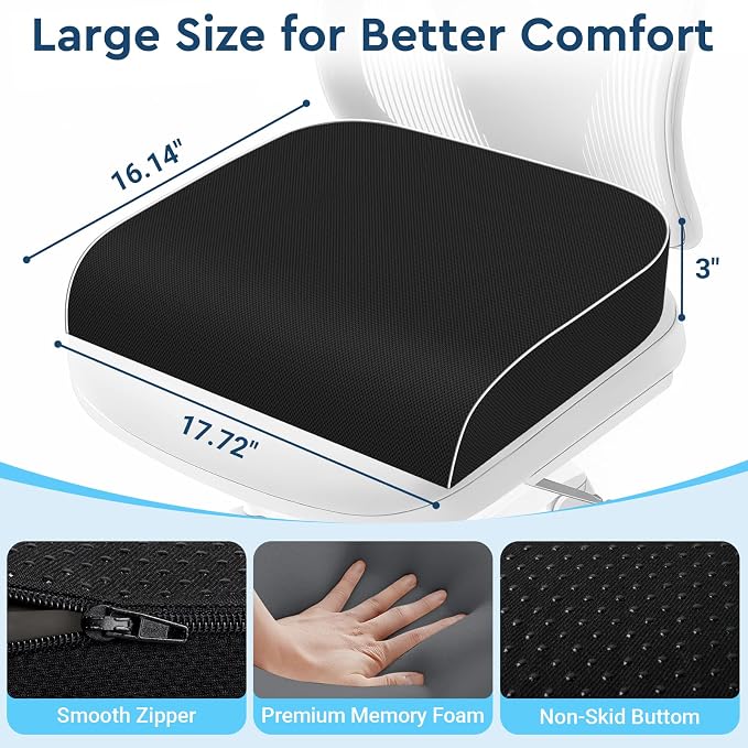 Seat Cushion, Memory Foam Office Chair Cushions - Image 2