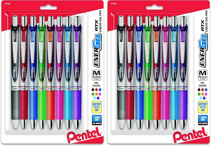 Pentel EnerGel RTX Retractable Liquid Gel Pen, Medium Line, Metal Tip by PentelofAmerica