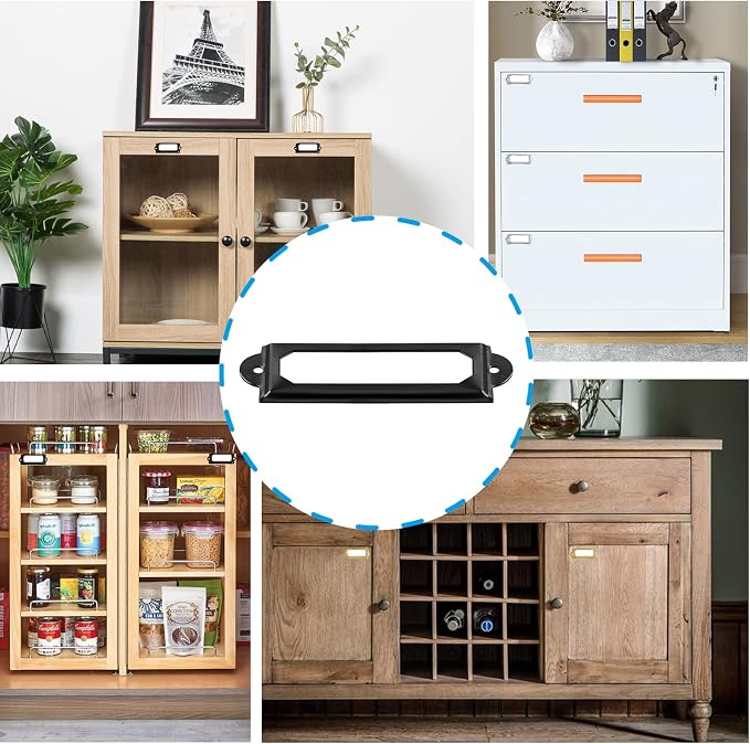 60pcs Metal Label Holder, File Drawer Label Frames Holder, Screw Cabinet - Image 7