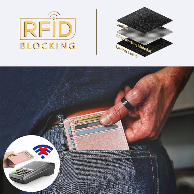 Travelambo Front Pocket Minimalist Leather Slim Wallet RFID Blocking Medium Size - Image 4