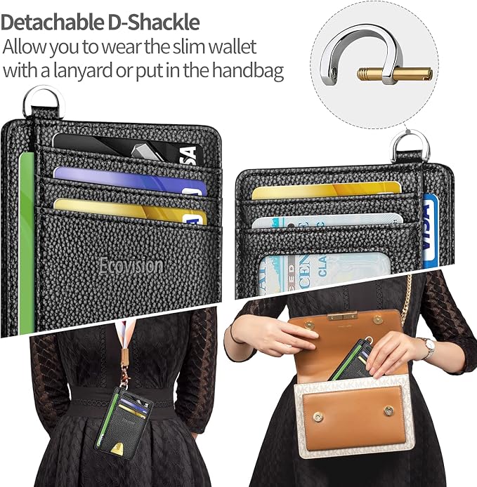 Slim Minimalist Front Pocket Wallet, RFID Blocking Credit Card Holder Wallet - Image 3