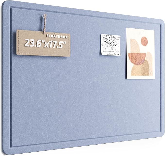 Fluxynara Bulletin Board, 23.6" x 17.5" Cork Board Alternative by FLUXYNARA
