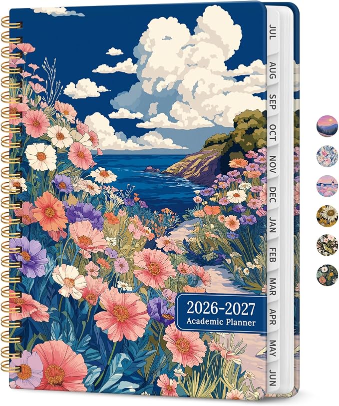 Planner 2026–2027, Academic Monthly Weekly Spiral Calendar, July 2026 – June by Taja