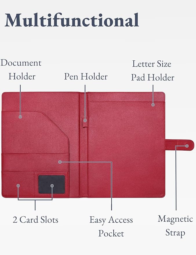 Mymazn Padfolio, Portfolio Folder, Legal Pad Holder, Resume Folder | Faux - Image 3