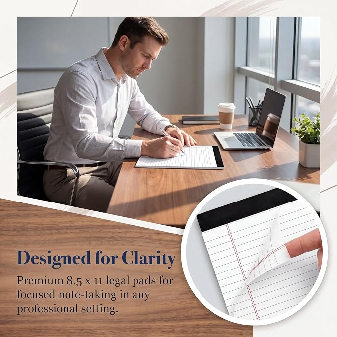 MSKKSM 3 Pack Legal Pads 8.5 x 11 White Note Pads 8.5 x 11 Notepads White - Image 4
