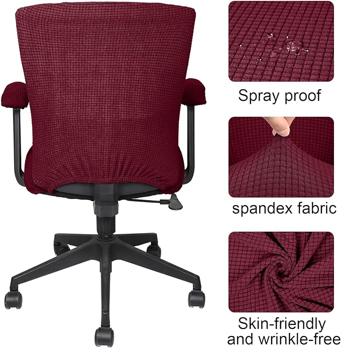 Tallew 4 Pcs Office Chair Covers Set Computer Universal Protective Stretchable - Image 3
