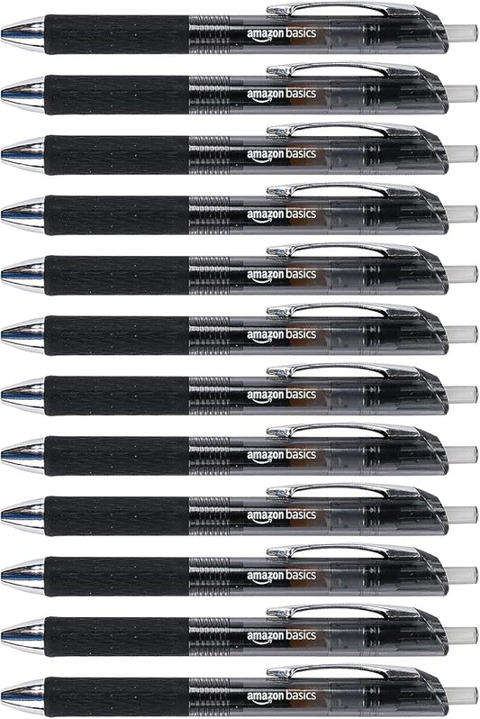 Amazon Basics Gel Pens Fine Point Smooth Writing Pens, Retractable, 12 Pack by AmazonBasics