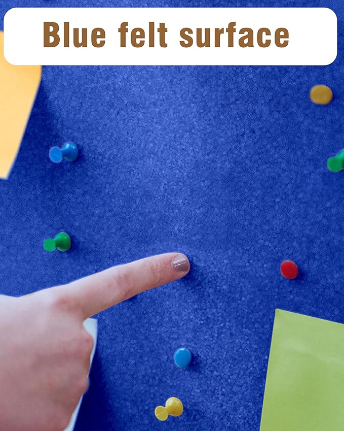 26"x20" Enclosed Bulletin Board, Lockable Weather-Resistant Aluminum Cork Noticeboard for School & Office, Silver Frame w/Blue Flet-DeskLoop Office