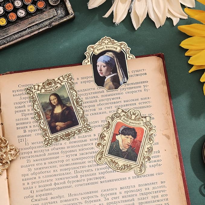 3 Pcs Vintage Metal Bookmark, Famous Oil Painting Theme Book Mark Unique Gift - Image 6