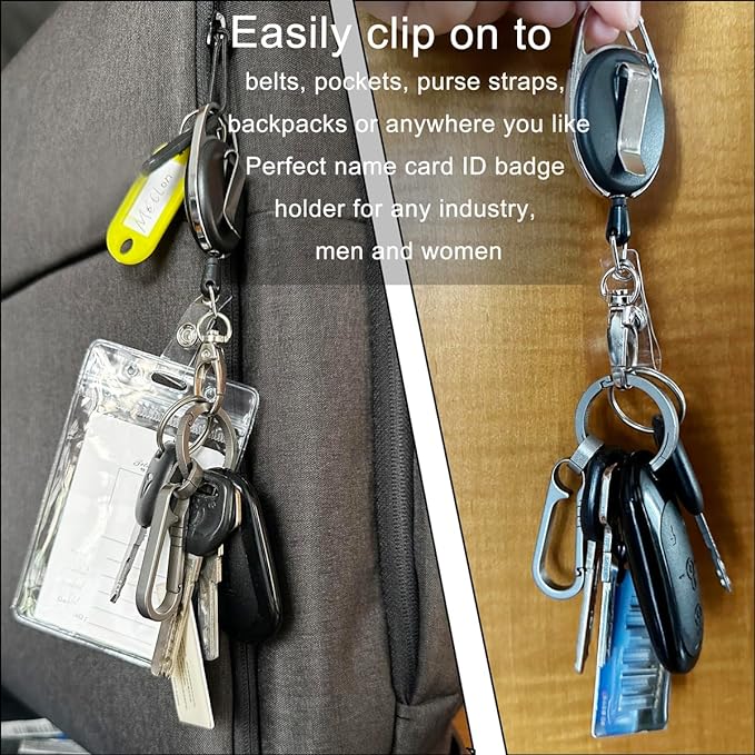 Retractable Badge Reel with Claw Clasp and Clip - Image 5