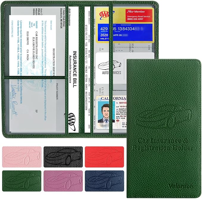 Valardoh Premium Car Registration and Insurance Card Holder, Car Document Holder by Valardoh