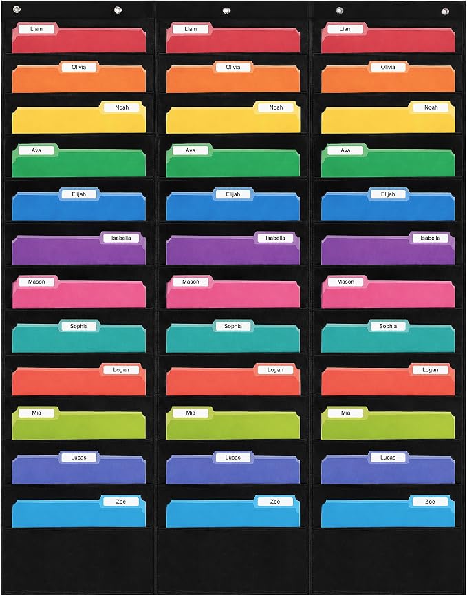 Essex Wares - 36 Pocket File Pocket Chart, and More - Wall Folder Organizer - by EssexWares