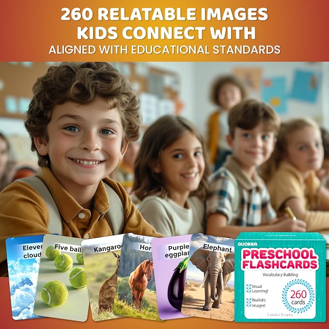QUOKKA 260 Flash Cards for Kids Ages 3-5 - Image 7