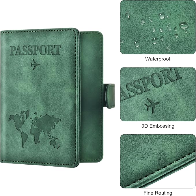 Eoehro Passport Holder for Travel Essentials, Passport Wallet Cover Case for - Image 5