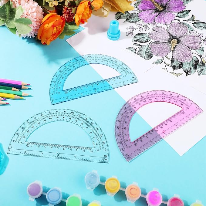 Zonon 12 Pack 6 Inch Plastic Protractor Christian Charity Donation 180 Degrees - Image 6