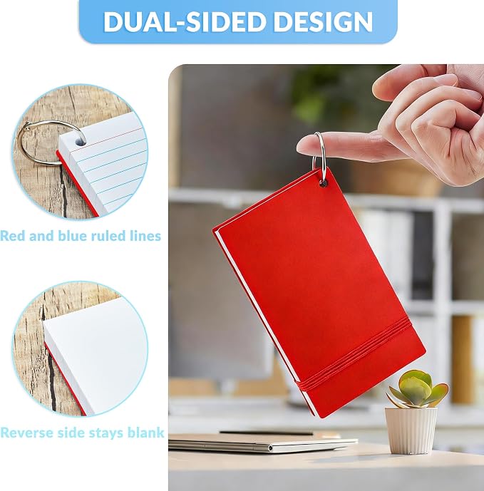 NEEWAY Ruled Index Cards with Ring 3x5 Inches, Flash Cards with Rings - Image 3