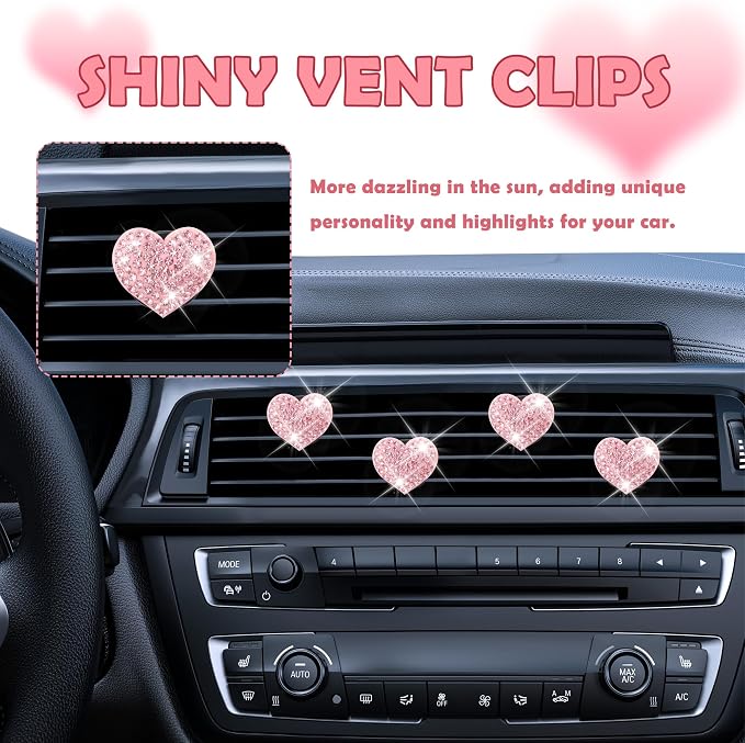 4PCS Heart-Shaped Car Vent Clips - Image 4