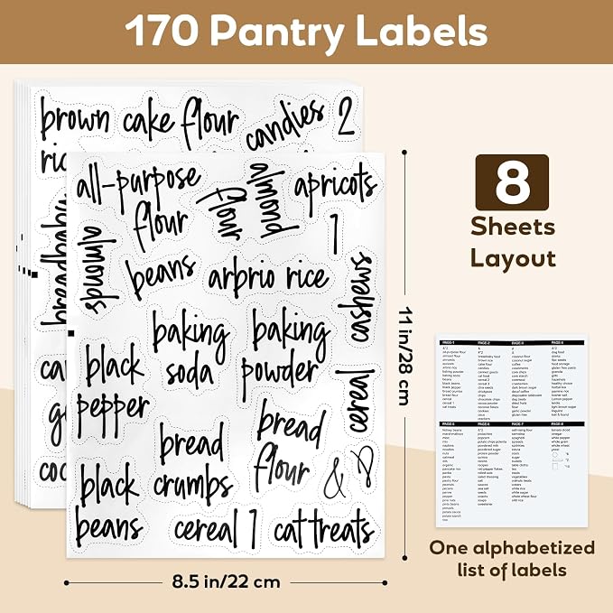 170PCS Food Pantry Labels, Kitchen Container Storage Labels Spice Organize - Image 2