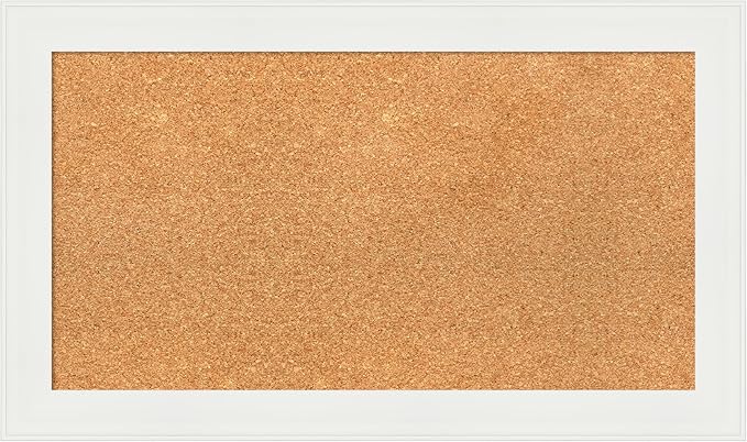 Amanti Art Natural Cork Board for Wall, 17x29 Vision Board with White Frame, Medium Corkboard Office Decor for Home Organization, Casual Corkboard Pinboard to Display Items for Home Organization in-DeskLoop Office