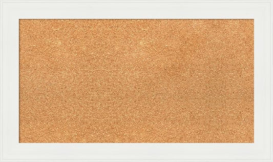 Amanti Art Natural Cork Board for Wall, 17x29 Vision Board with White Frame, Medium Corkboard Office Decor for Home Organization, Casual Corkboard Pinboard to Display Items for Home Organization in-DeskLoop Office