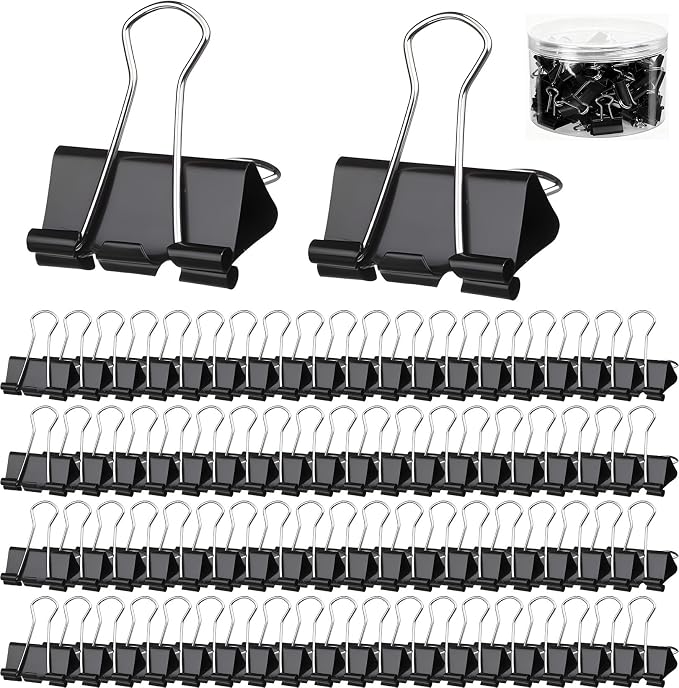 360 PCS Binder Clips Small – Mini Black Metal Paper Clamps, 0.6in/15mm Binder by Unknown