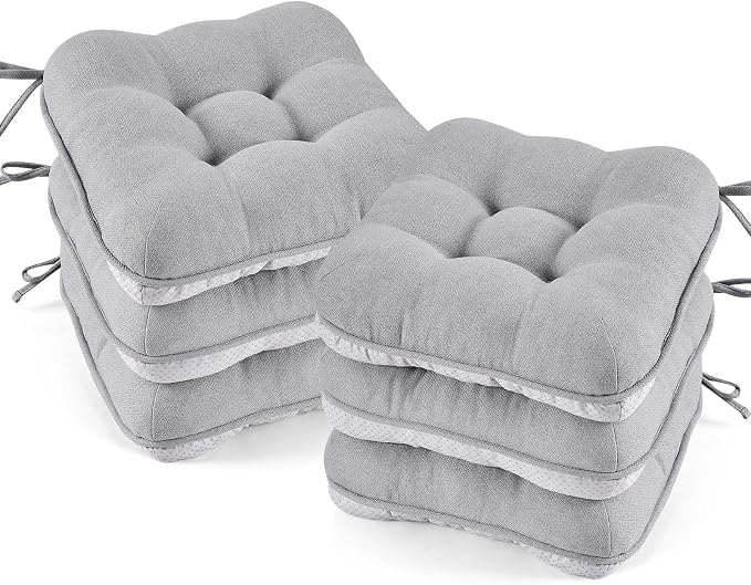 BETU Chair Cushions for Dining Chairs Set of 6, 3.5" Thick Kitchen Table Chair by BETU