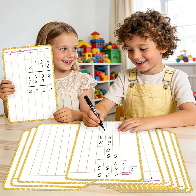 10 Packs Division Whiteboards, Dual-Sided Erasable Design - Image 7