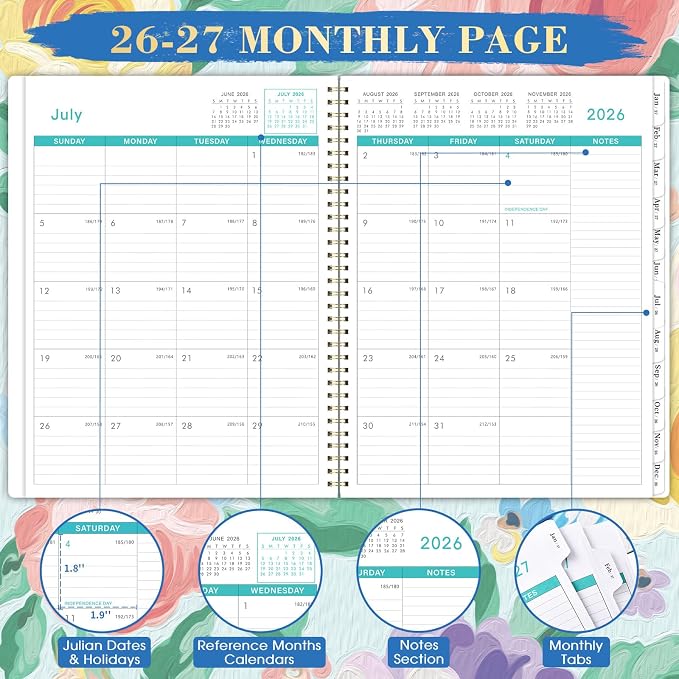 Planner 2026-2027, 18 Months Monthly Planner, Jul 2026-Dec 2027, - Image 3