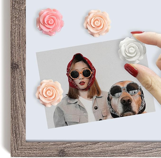 15 pcs - Cute Flower Magnets - Pink Rose Magnets - Image 4