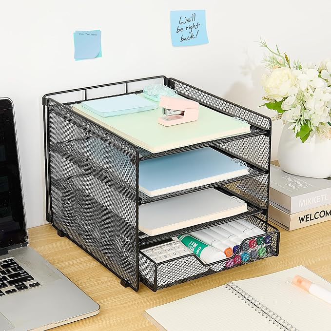 OPNICE Desk Organizers and Accessories, 4-Tier Desktop File Organizer - Image 3