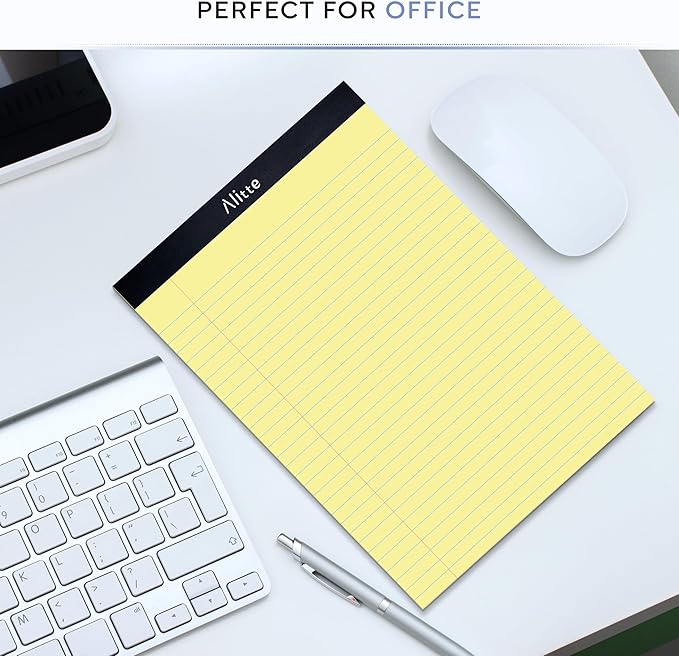 Yellow Legal Notepads 8.5 x 11, Pack of 3 - Perforated Wide Ruled Writing Pad - Premium Thick Paper, No Ink Bleeding - Blank Legal Pads For Home, Office, School, Business - 50 Sheets Per-DeskLoop Office