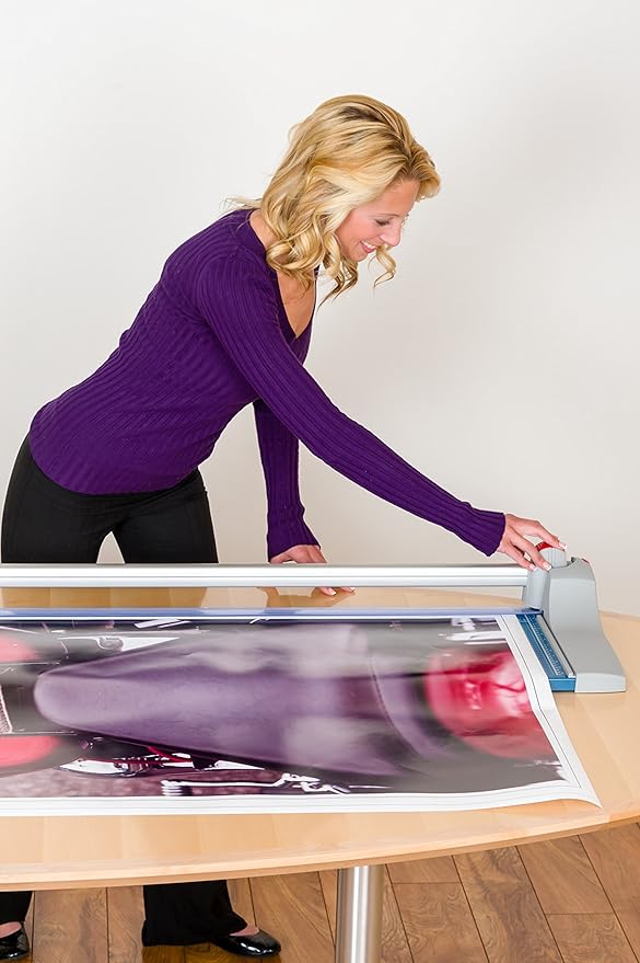 Dahle 446 Premium Rotary Trimmer, 36" Cut Length, 25 Sheet Capacity, Self-Sharpening, Automatic Clamp, German Engineered Paper Cutter-DeskLoop Office