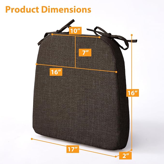Ruqmuis Chair Cushions for Dining Chairs, D-Shaped Chair Pads - Image 2