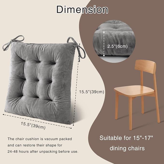 OVOV 1 Pack Chair Cushions for Dining Chairs Soft Seat Cushions for Kitchen - Image 2
