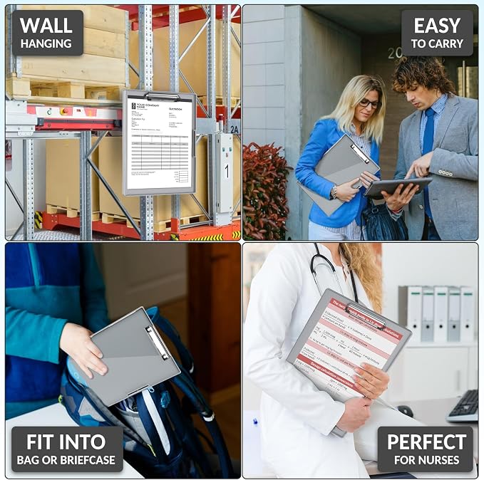 Sooez Clipboard with Storage, Heavy Duty Cleaview Clip Boards 8.5x11 with Dual - Image 7