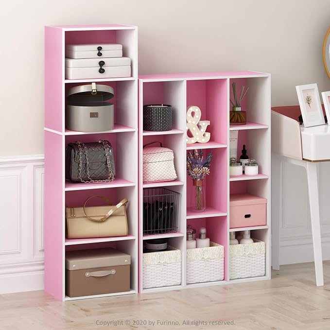 Furinno LUDER Book Shelf, 11-Cube Bookshelf, Reversible Bookcase, 9.4 x 29.1 x - Image 8