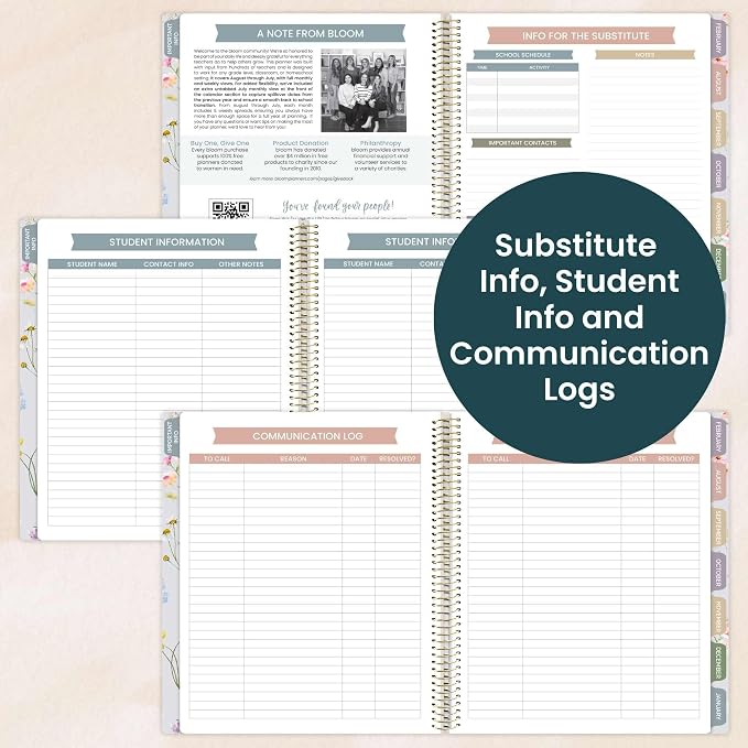 bloom daily planners New Undated Academic Year Teacher Planner & Calendar - Image 6