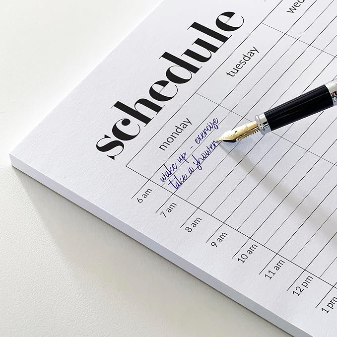 Weekly Schedule Pad, Tear Off Undated Weekly Planner Notepad, A4 Size (8,3" X 11,7"), Premium Thick Paper with Cardboard Back Support, Desk Planner by Hadigu-DeskLoop Office