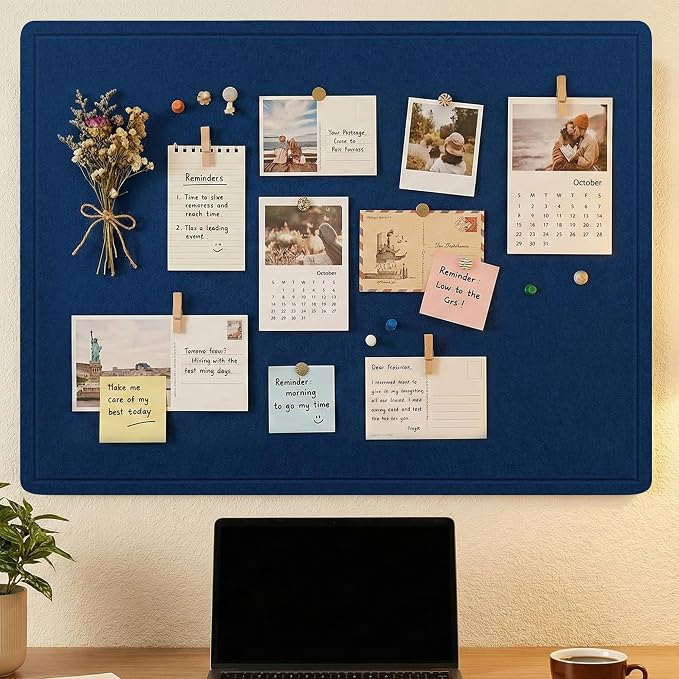 AKTOP Cork Bulletin Board 36" x 48", Large Foldable Felt Notice Pin Board - Image 2