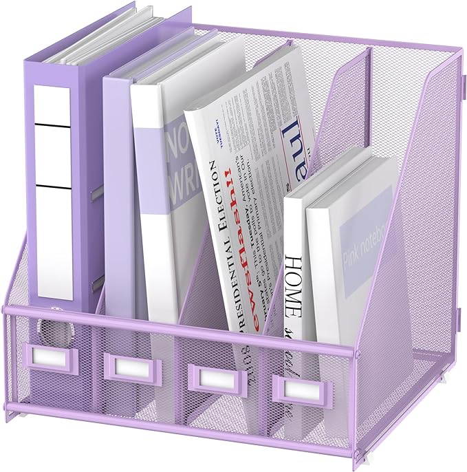 SUPEASY Magazine File Holder Desk Organizer, Metal Binder Holder by SUPEASY