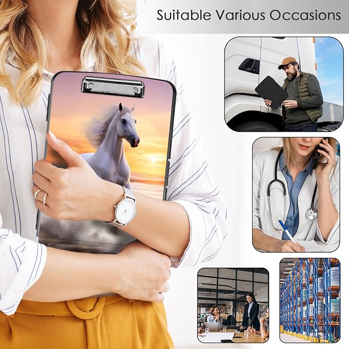Clipboard with Storage, Office Supplies Nursing Clipboards Folder with Pen - Image 4