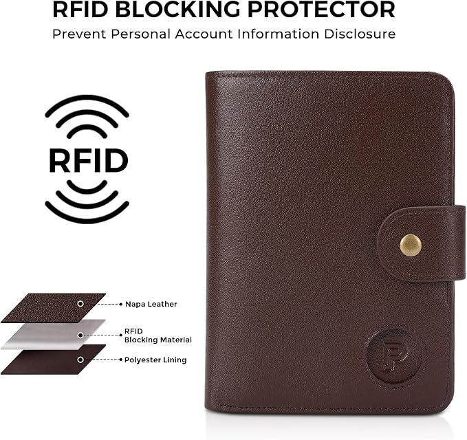 Polare Luxury RFID Blocking Leather Passport Holder Travel Wallet - Image 8
