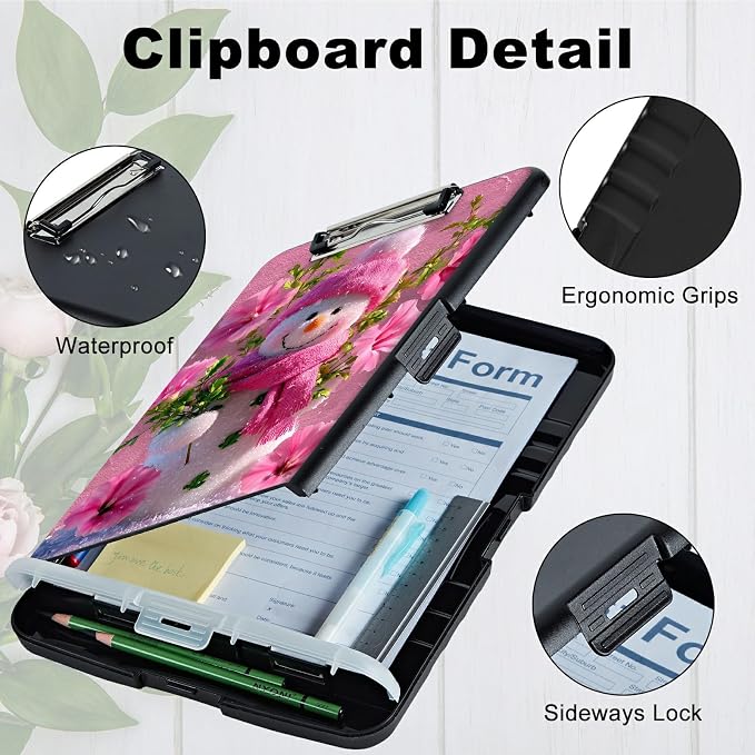A4 Clipboard with Storage Pen Holder, Clipboards Organizer Nursing Clipboard - Image 3