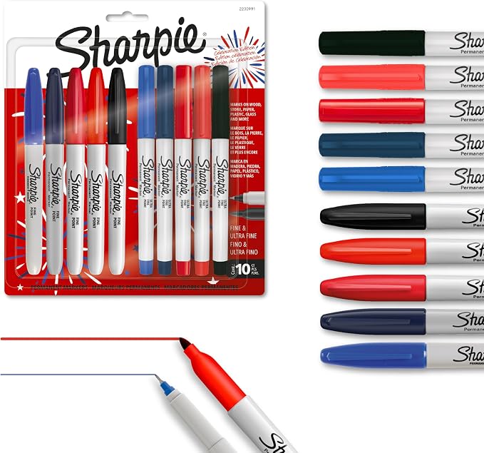 Sharpie® Permanent Markers, Fine and Ultra-Fine Points, USA 250th Anniversary by Unknown