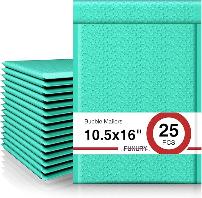 Fuxury Bubble Mailers 10.5x16 Inch 25 Pack Self Seal Padded Envelopes Large by Fuxury