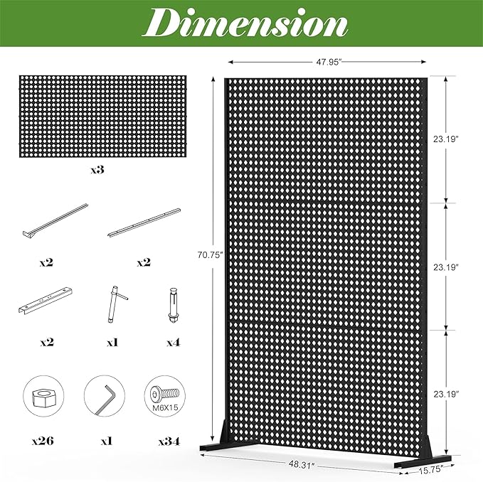 NicBex Room Divider 1 Panel Room Dividers with Rhombus Pattern Design Partition Room Dividers and Metal Privacy Screens Wall Divider for Outdoor, Room Separation,48.31" W x 15.75" D x 70.75" H, Black-DeskLoop Office