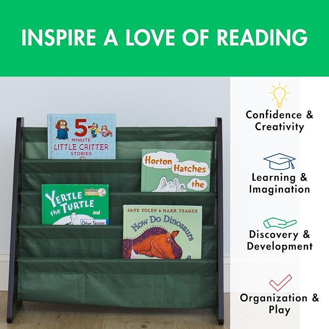 Humble Crew 4-Tier Kids Bookshelf, Camo Wood/Green - Image 4